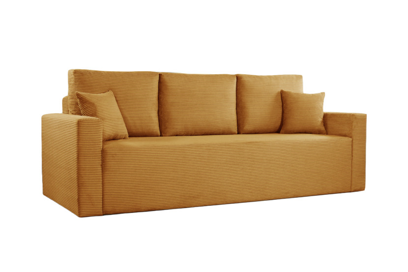 Sofa trzyosobowa z funkcją spania ZOOM, tkanina Zoom, Żółty 725315