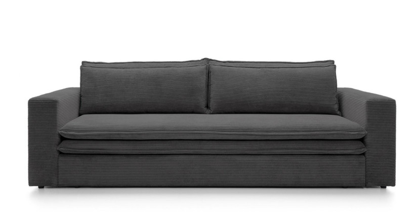 Sofa Ulnes z funkcją spania antracytowa Poso schowek 685124