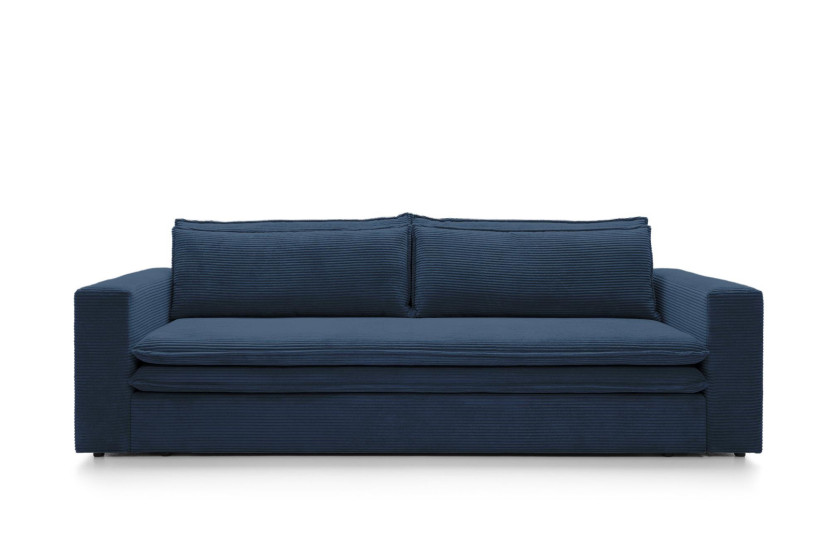 Sofa Ulnes z funkcją spania granatowa Poso wbudowany schowek 685107