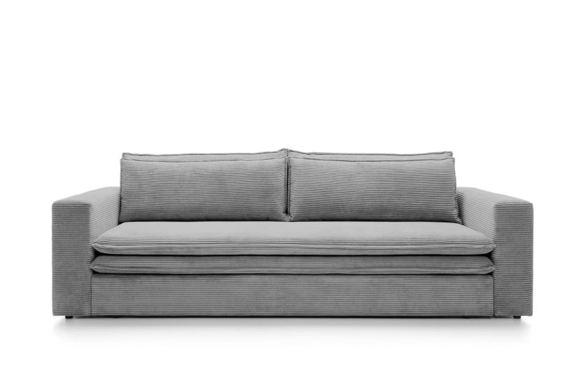 Sofa Ulnes z funkcją spania szara jasna Poso schowek 685118