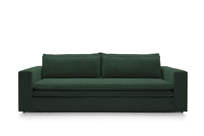 Sofa Ulnes z funkcją spania zielona Poso pojemnik na pościel 685113