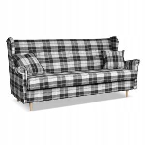 Sofa Uszak FELDA rozkładana fspania Family meble krata granatowo – biała 710945 Sofa Uszak FELDA rozkładana fspania Family meble krata granatowo – biała 710945