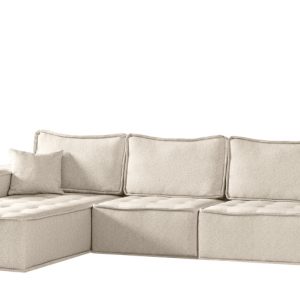 Sofa w ksztacie L maxi BOHOO, tkanina Raven, Jasnobeżowy Lewostronny 748924 Sofa w ksztacie L maxi BOHOO, tkanina Raven, Jasnobeżowy Lewostronny 748924