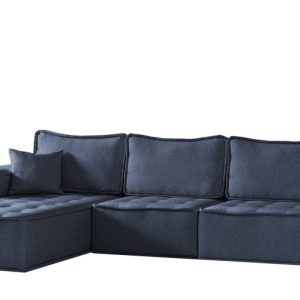 Sofa w ksztacie L maxi BOHOO, tkanina Raven, Niebieski Lewostronny 748935 Sofa w ksztacie L maxi BOHOO, tkanina Raven, Niebieski Lewostronny 748935