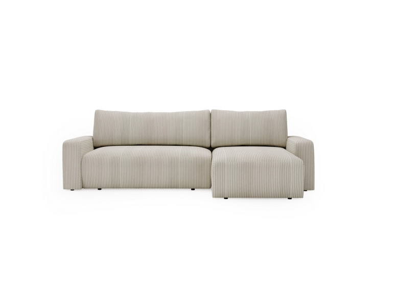 Sofa w kształcie L ARAGON narożnik, tkanina Zoom, Beżowy Prawostronny 748974