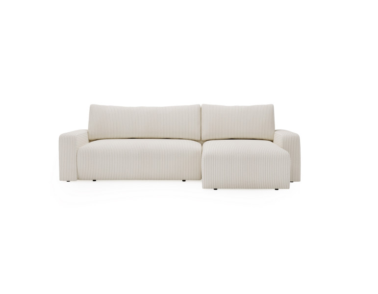 Sofa w kształcie L ARAGON narożnik, tkanina Zoom, Biały Prawostronny 748932