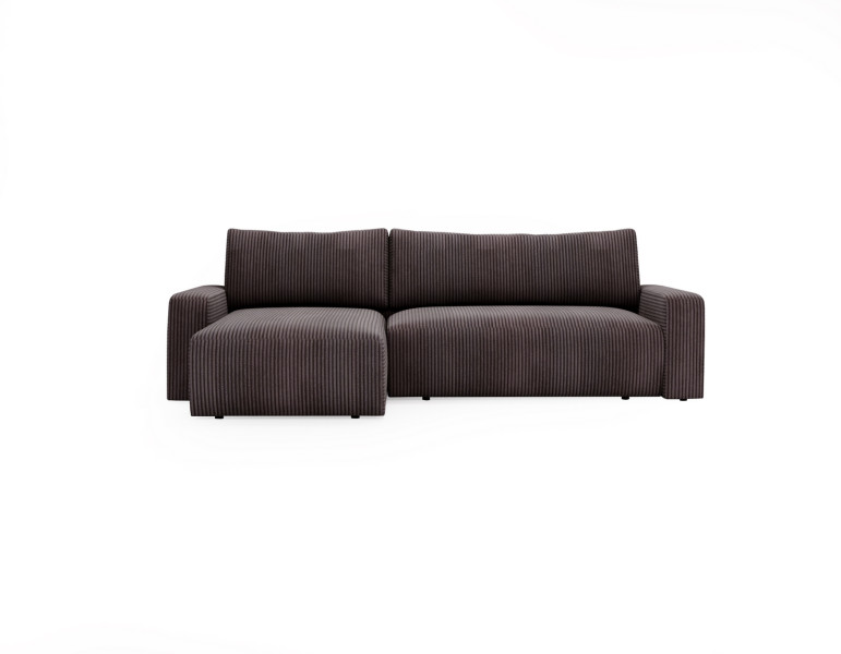 Sofa w kształcie L ARAGON narożnik, tkanina Zoom, Brązowy Lewostronny 748920