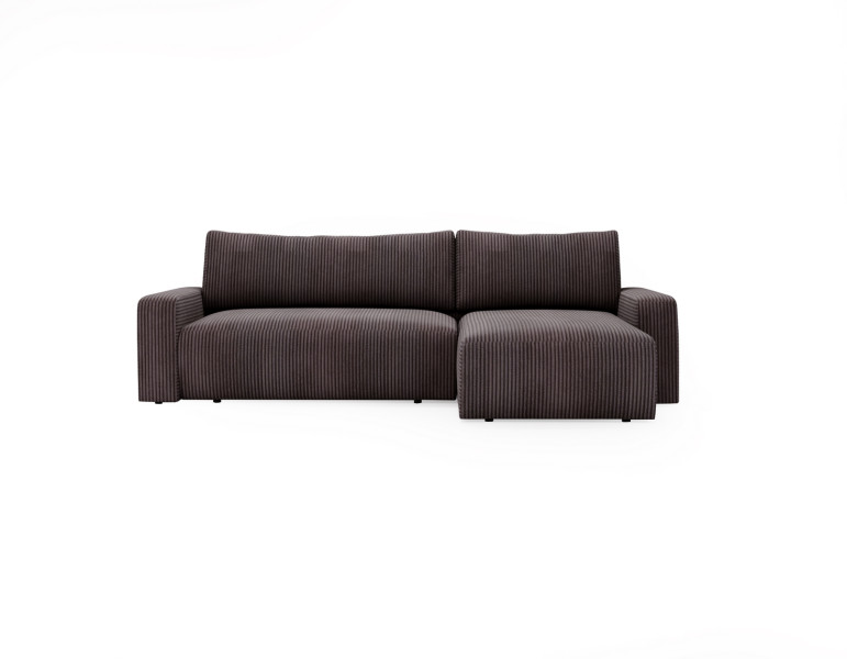 Sofa w kształcie L ARAGON narożnik, tkanina Zoom, Brązowy Prawostronny 715370