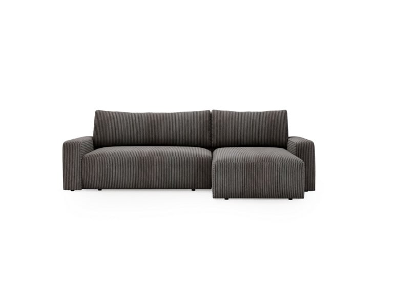 Sofa w kształcie L ARAGON narożnik, tkanina Zoom, Ciemnoszary Prawostronny 715420