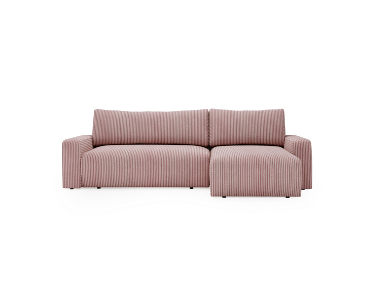 Sofa w kształcie L ARAGON narożnik, tkanina Zoom, Różowy Prawostronny 748954
