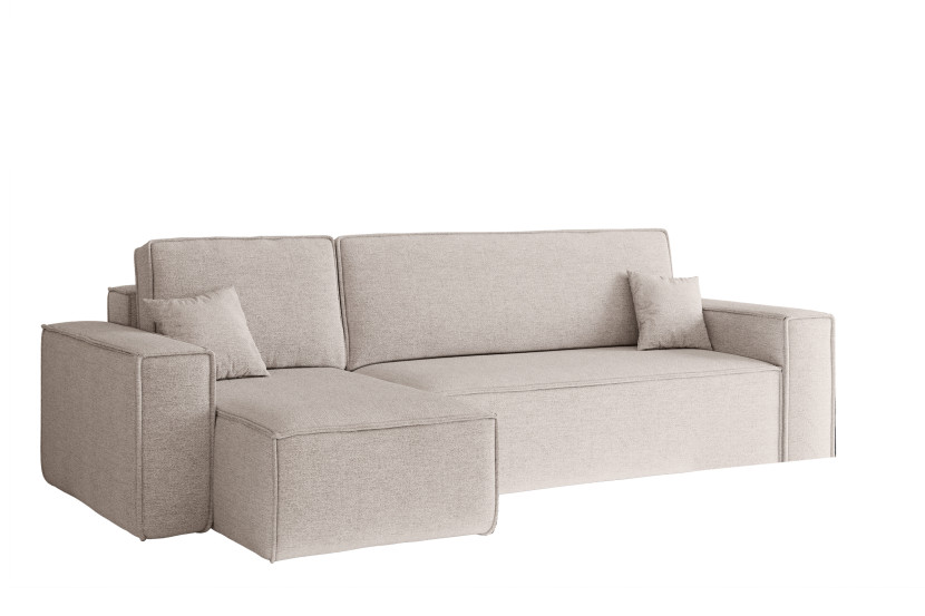 Sofa w kształcie L BEST narożnik tkanina Neve, Beżowy Lewostronny 652553