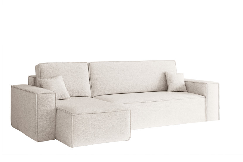 Sofa w kształcie L BEST narożnik tkanina Neve, Ecru Lewostronny 652537