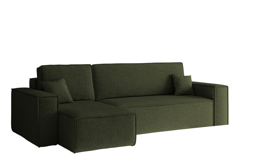 Sofa w kształcie L BEST narożnik tkanina Neve, Oliwkowy Lewostronny 652557