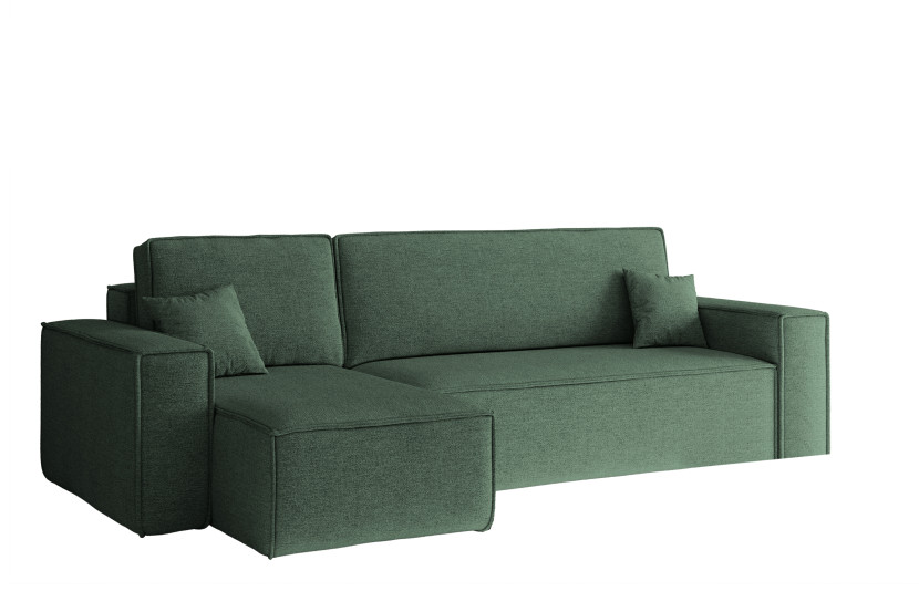 Sofa w kształcie L BEST narożnik tkanina Neve, Zielony Lewostronny 653263