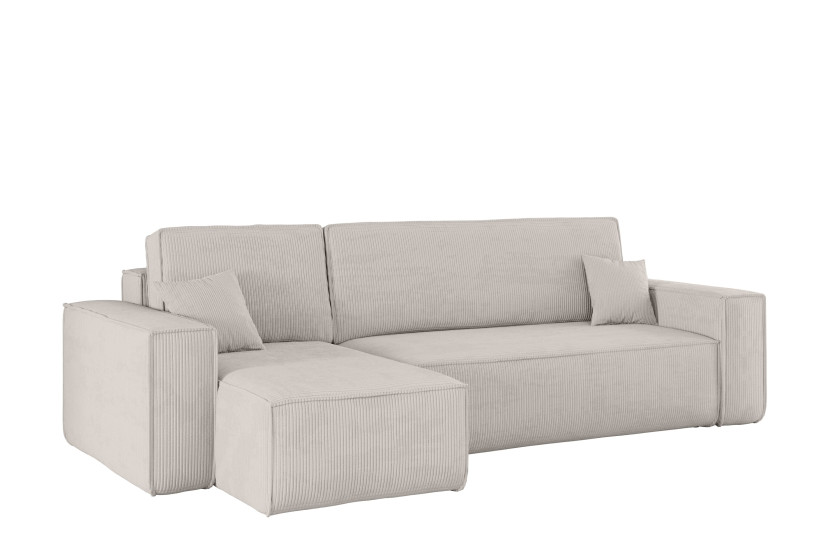 Sofa w kształcie L BEST narożnik, tkanina Poso, Beżowy Lewostronny 652560