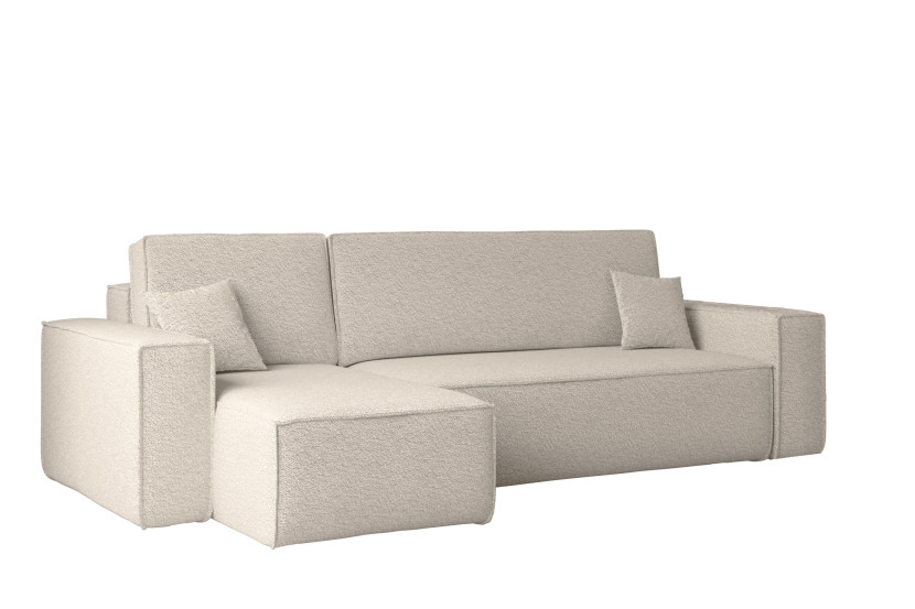 Sofa w kształcie L BEST, tkanina Abriamo, Beżowy Lewostronny 652507