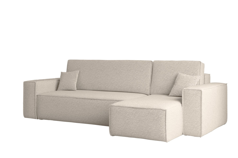 Sofa w kształcie L BEST, tkanina Abriamo, Beżowy Prawostronny 652546