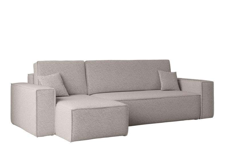 Sofa w kształcie L BEST, tkanina Abriamo, Ciemnobeżowy Lewostronny 652520