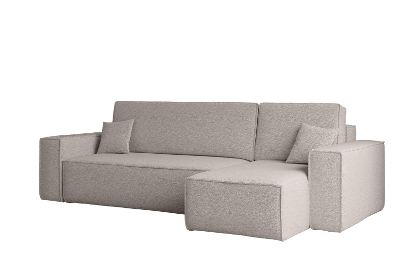 Sofa w kształcie L BEST, tkanina Abriamo, Ciemnobeżowy Prawostronny 652510