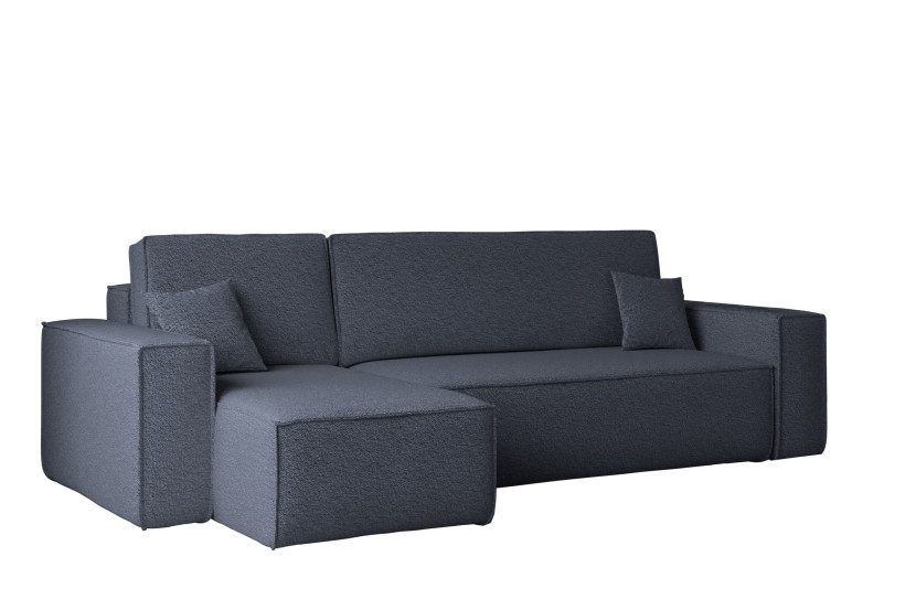 Sofa w kształcie L BEST, tkanina Abriamo, Ciemnoniebieski Lewostronny 652543
