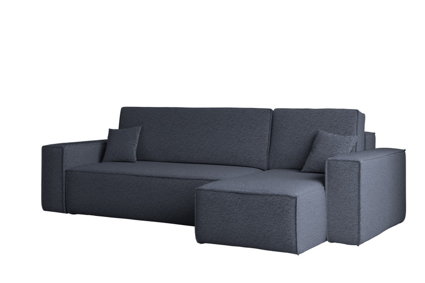 Sofa w kształcie L BEST, tkanina Abriamo, Ciemnoniebieski Prawostronny 652509