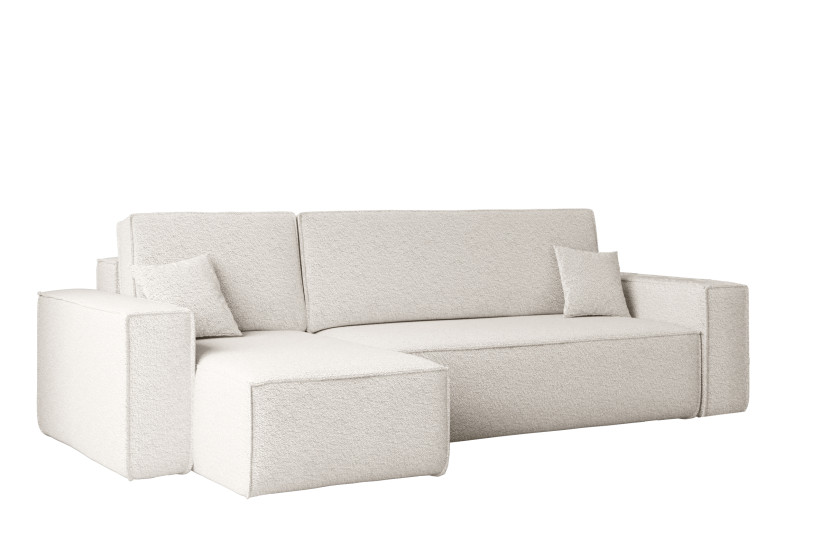 Sofa w kształcie L BEST, tkanina Abriamo, Ecru Lewostronny 652528