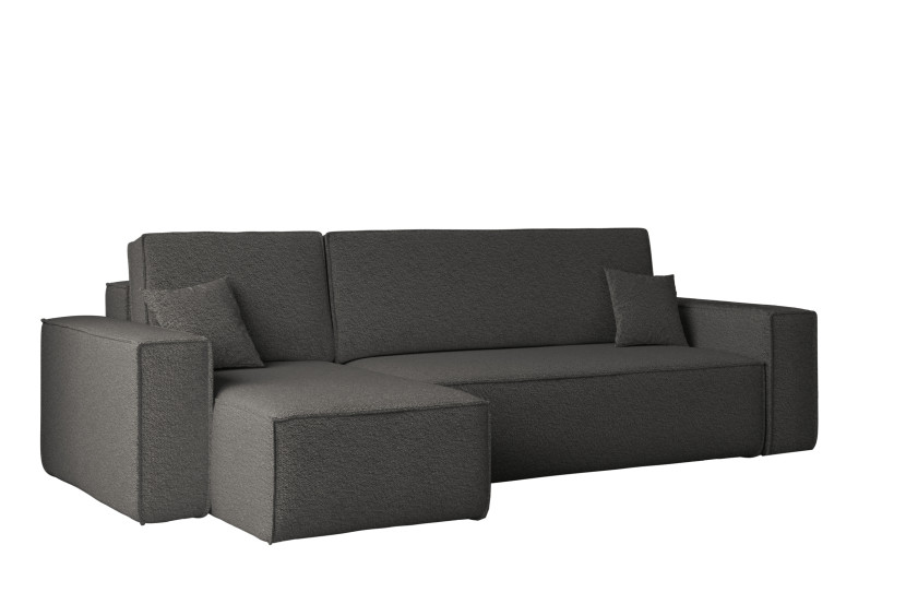 Sofa w kształcie L BEST, tkanina Abriamo, Grafitowy Lewostronny 652562