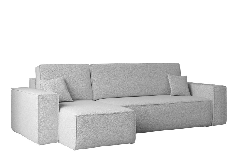 Sofa w kształcie L BEST, tkanina Abriamo, Jasnoszary Lewostronny 652524