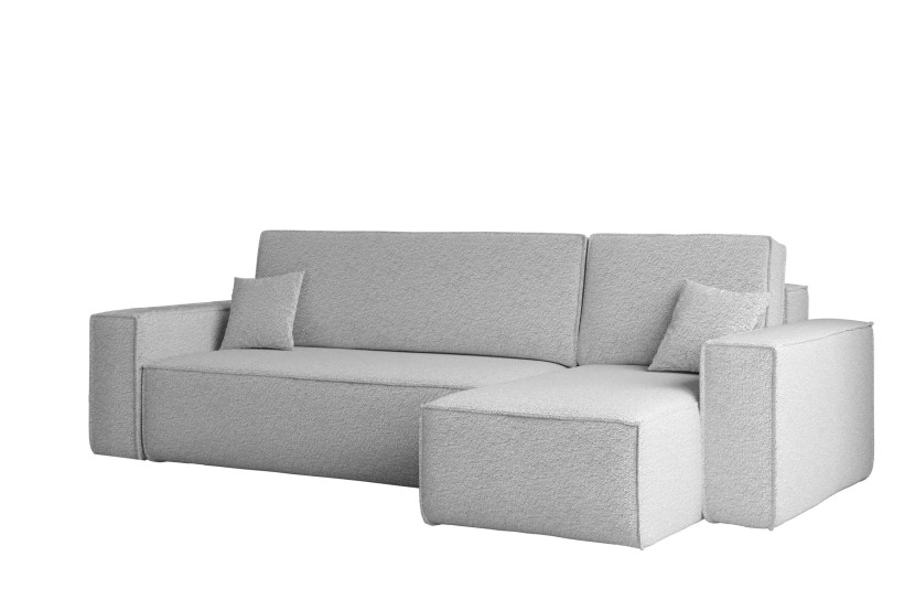 Sofa w kształcie L BEST, tkanina Abriamo, Jasnoszary Prawostronny 652556