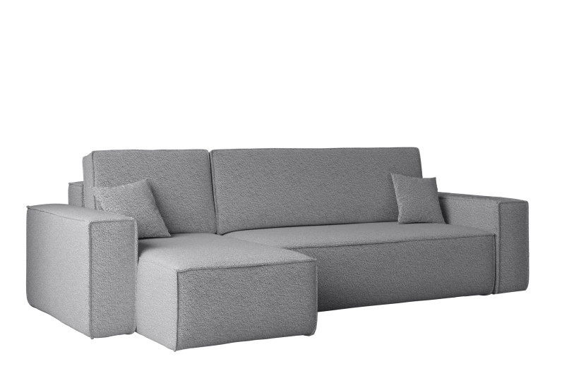 Sofa w kształcie L BEST, tkanina Abriamo, Szary Lewostronny 652526