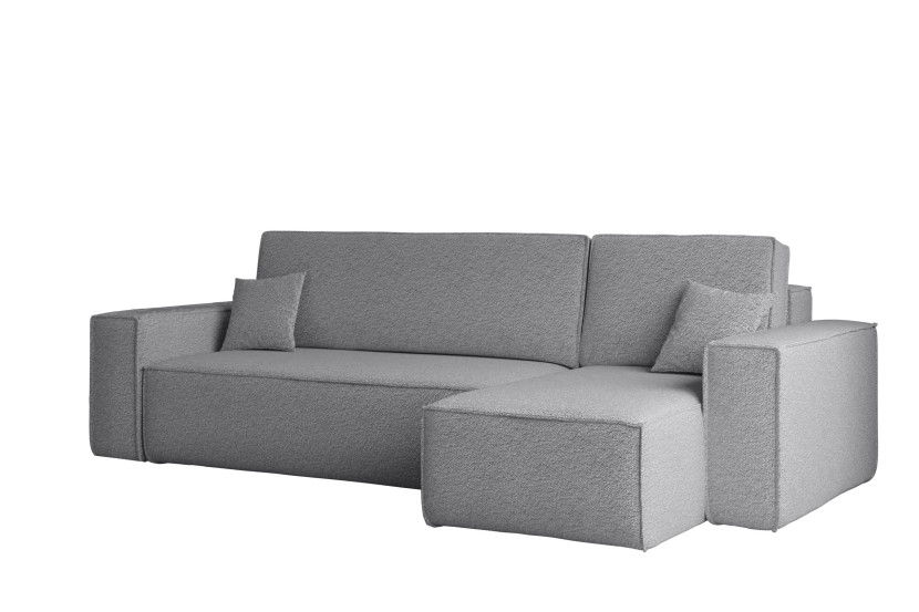 Sofa w kształcie L BEST, tkanina Abriamo, Szary Prawostronny 652529