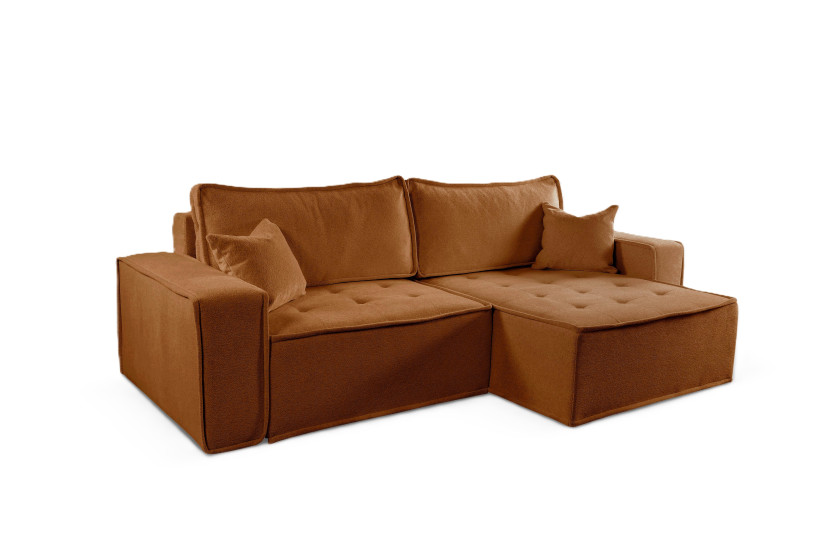Sofa w kształcie L BOHOO narożnik, tkanina Raven, Ceglany Prawostronny 748945