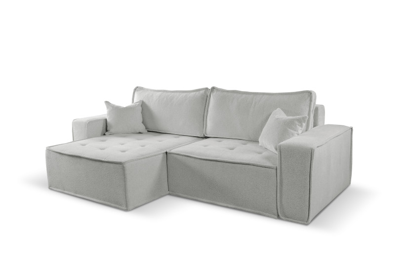 Sofa w kształcie L BOHOO narożnik, tkanina Raven, Ciemnobeżowy Lewostronny 748968