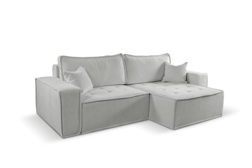Sofa w kształcie L BOHOO narożnik, tkanina Raven, Ciemnobeżowy Prawostronny 748983