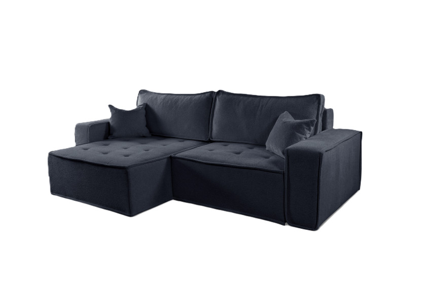 Sofa w kształcie L BOHOO narożnik, tkanina Raven, Grafitowy Lewostronny 748926
