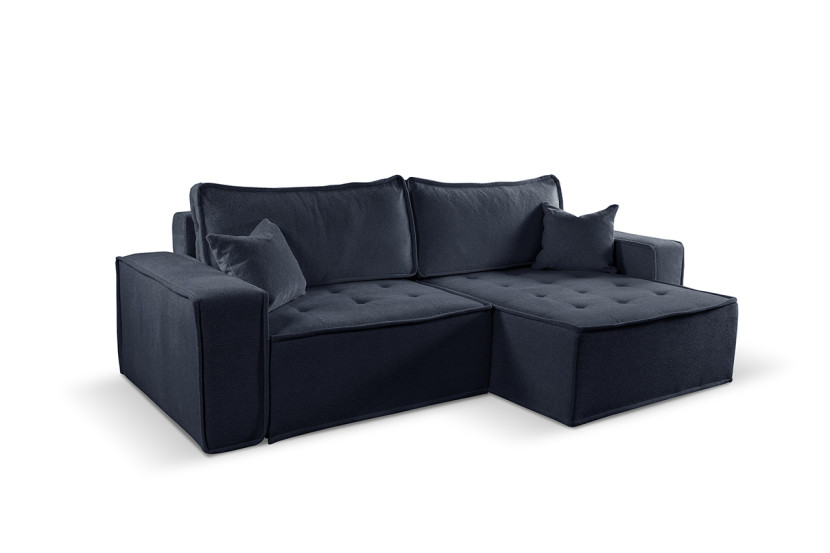 Sofa w kształcie L BOHOO narożnik, tkanina Raven, Grafitowy Prawostronny 716996