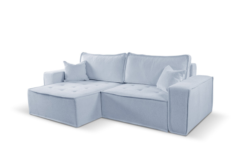 Sofa w kształcie L BOHOO narożnik, tkanina Raven, Jasnoszary Lewostronny 748929