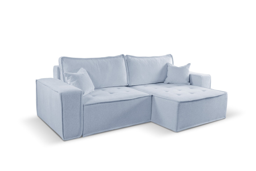 Sofa w kształcie L BOHOO narożnik, tkanina Raven, Jasnoszary Prawostronny 748961