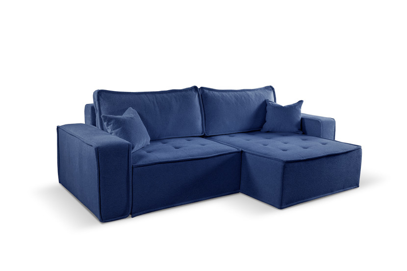 Sofa w kształcie L BOHOO narożnik, tkanina Raven, Niebieski Prawostronny 748960