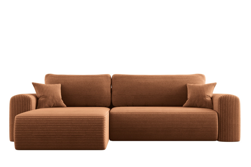 Sofa w kształcie L CAPRI narożnik, tkanina Poso, Ceglany Prawostronny 648920