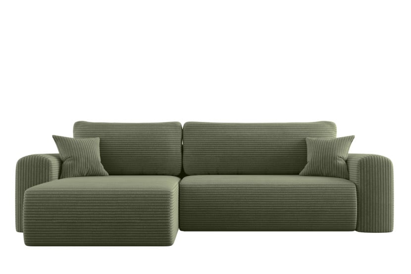 Sofa w kształcie L CAPRI narożnik, tkanina Poso, Jasnozielony Prawostronny 649644