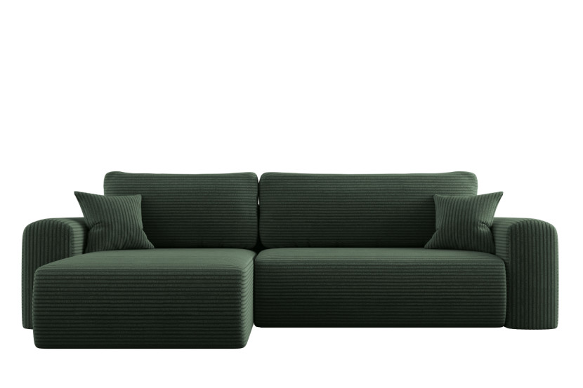 Sofa w kształcie L CAPRI narożnik, tkanina Poso, Zielony Prawostronny 648905