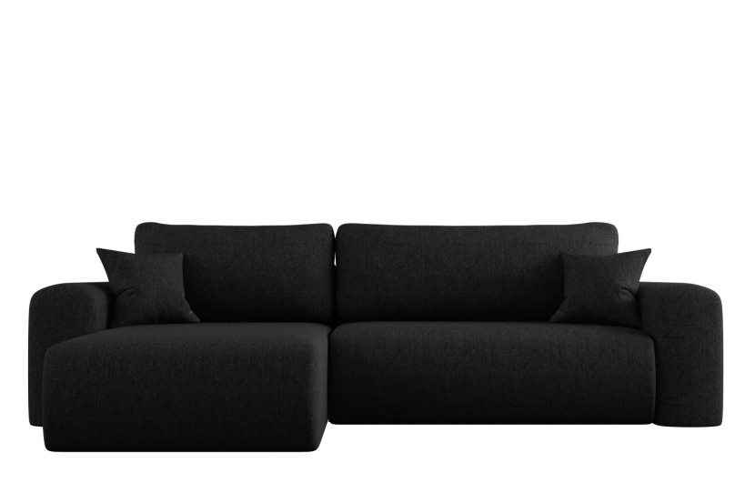 Sofa w kształcie L CAPRI narożnik, tkanina Verita, Czarny Lewy 649633