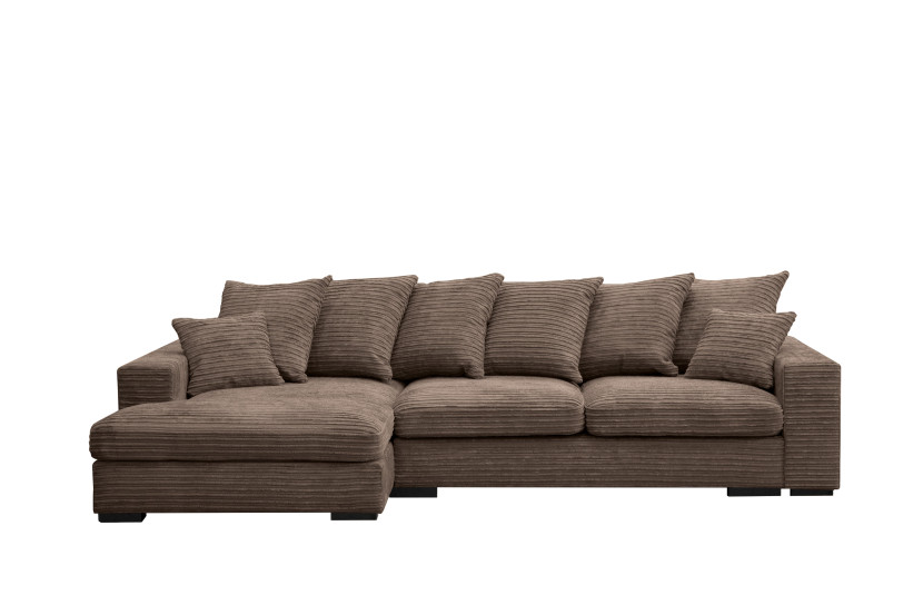 Sofa w kształcie L GABON, tkanina Zoom, Brązowy Lewostronny 648845