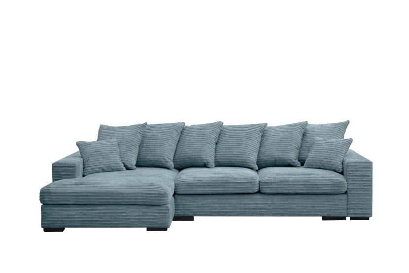 Sofa w kształcie L GABON, tkanina Zoom, Jasnoniebieski Lewostronny 648964