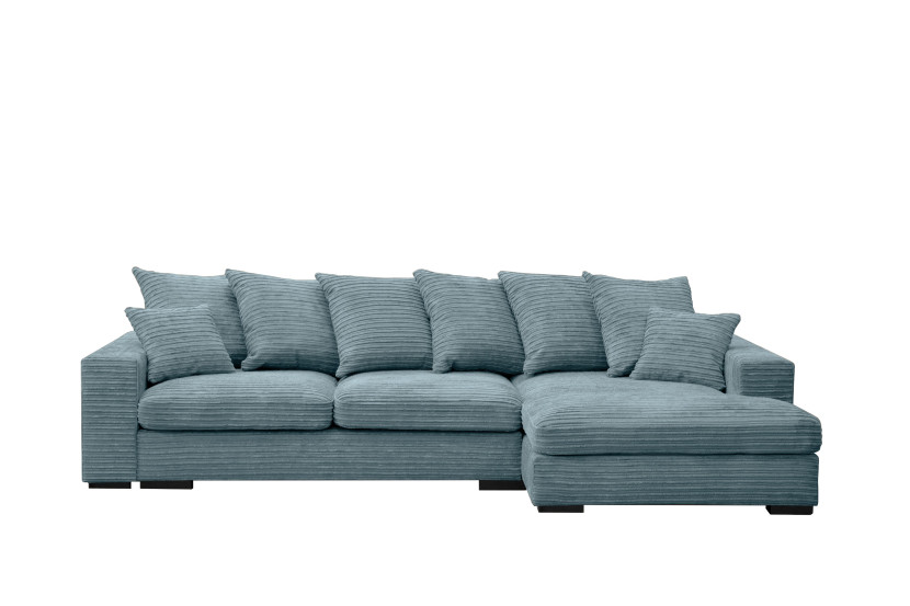 Sofa w kształcie L GABON, tkanina Zoom, Jasnoniebieski Prawostronny 648836