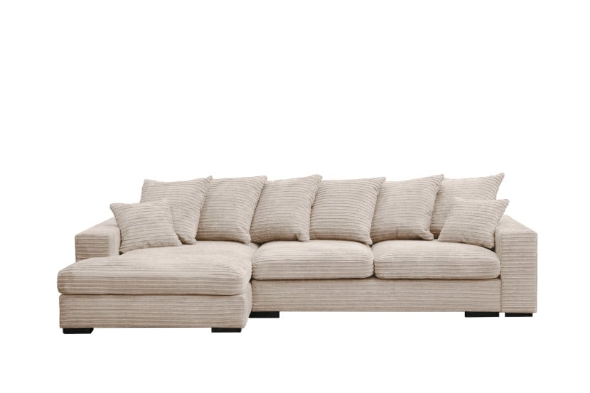 Sofa w kształcie L GABON, tkanina Zoom, Kremowy Lewostronny 649650