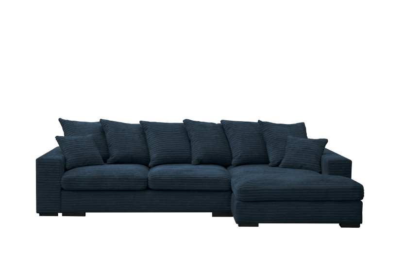 Sofa w kształcie L GABON, tkanina Zoom, Niebieski Prawostronny 649634
