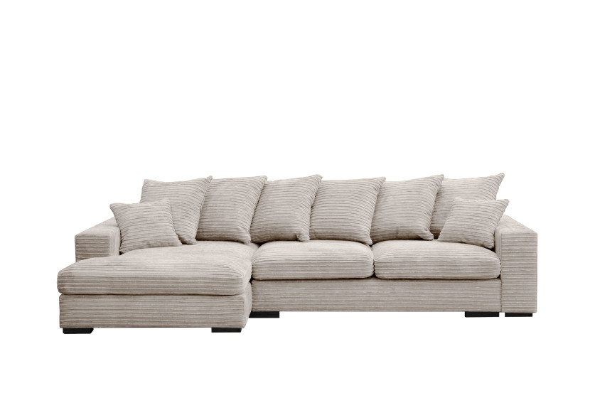 Sofa w kształcie L GABON, tkanina Zoom, Perłowy Lewostronny 648934