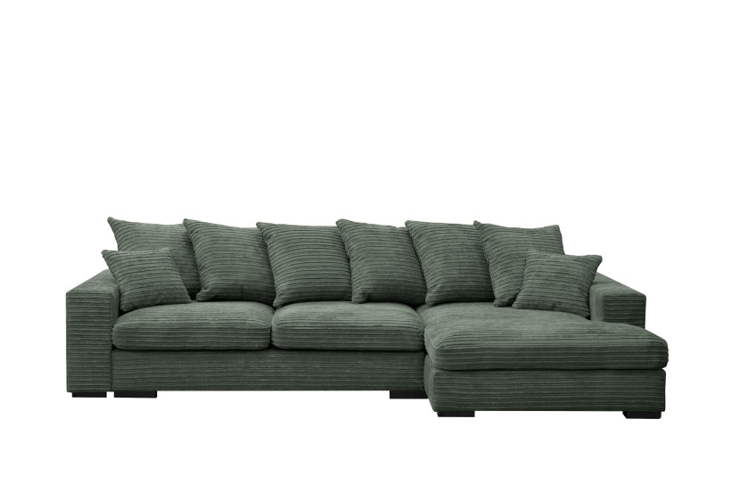 Sofa w kształcie L GABON, tkanina Zoom, Zielony Prawostronny 648817